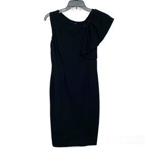 Etcetera Dress Black Ruffle Sleeve Sheath Classic Cocktail